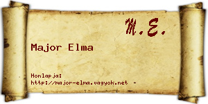 Major Elma névjegykártya