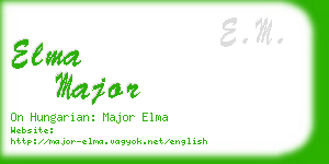 elma major business card